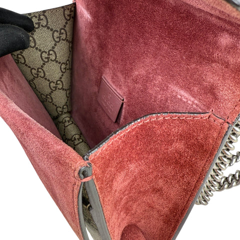 Gucci Dionysus Beige/Maroon GG Supreme Blooms Canvas and Suede Shoulder Bag