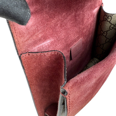 Gucci Dionysus Beige/Maroon GG Supreme Blooms Canvas and Suede Shoulder Bag