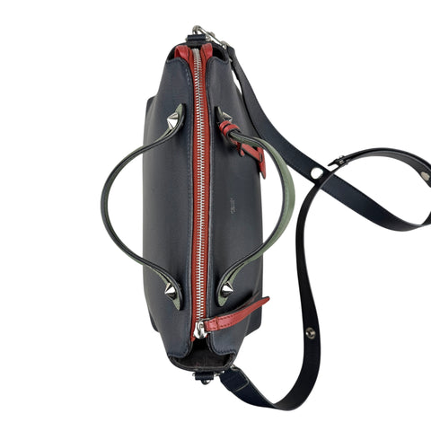 Fendi Navy Blue Tri-Color Grained Calfskin Leather By the Way Bag