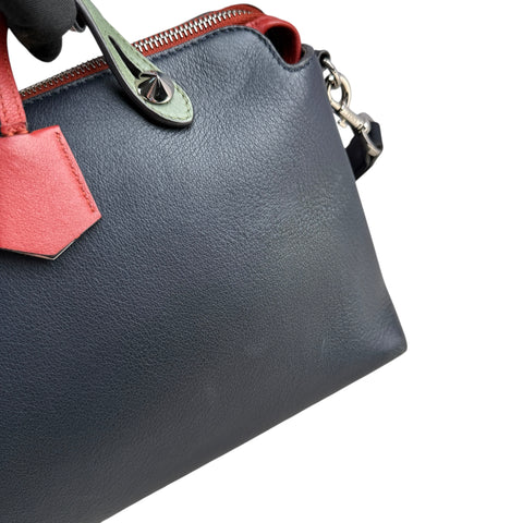 Fendi Navy Blue Tri-Color Grained Calfskin Leather By the Way Bag