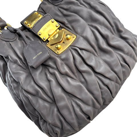 Miu Miu Argilla Matelasse Tote Bag