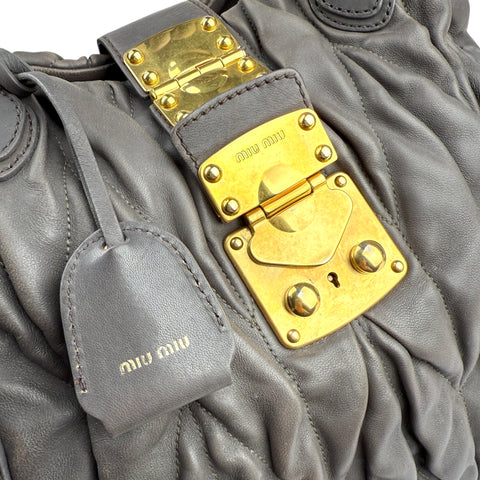 Miu Miu Argilla Matelasse Tote Bag