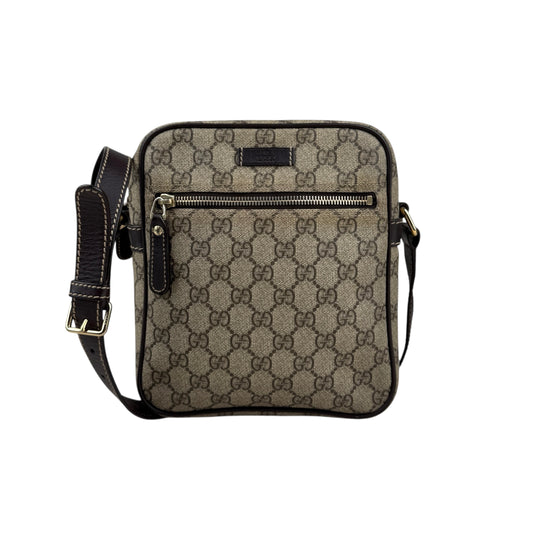 Gucci Beige Ebony GG Coated Canvas Small Cross Body Shoulder Bag