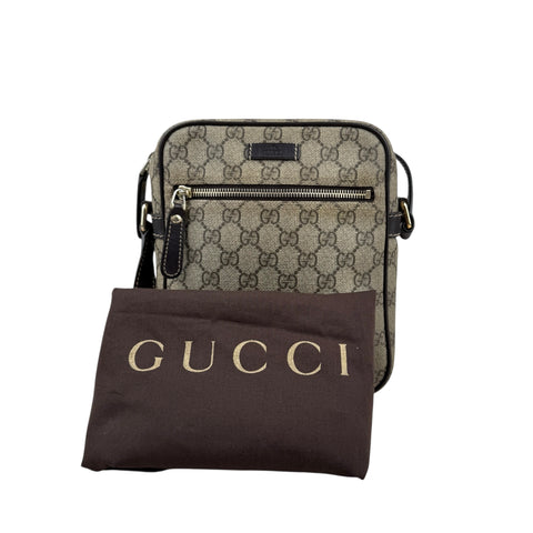 Gucci Beige Ebony GG Coated Canvas Small Cross Body Shoulder Bag