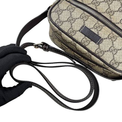 Gucci Beige Ebony GG Coated Canvas Small Cross Body Shoulder Bag