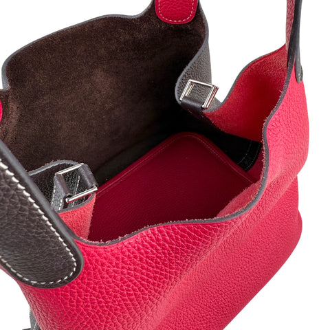 Hermès Picotin 22 Casaque Rouge Sellier and Framboise Clemence Palladium Hardwar