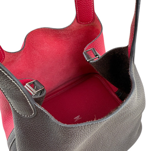 Hermès Picotin 22 Casaque Rouge Sellier and Framboise Clemence Palladium Hardwar