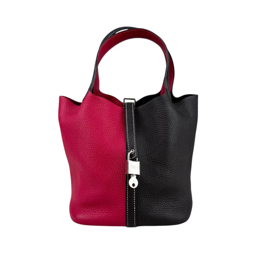 Hermès Picotin 22 Casaque Rouge Sellier and Framboise Clemence Palladium Hardwar