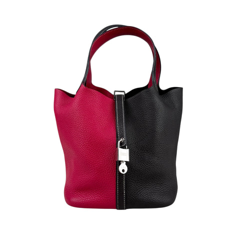 Hermès Picotin 22 Casaque Rouge Sellier and Framboise Clemence Palladium Hardwar