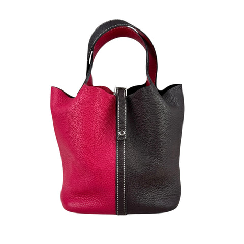 Hermès Picotin 22 Casaque Rouge Sellier and Framboise Clemence Palladium Hardwar