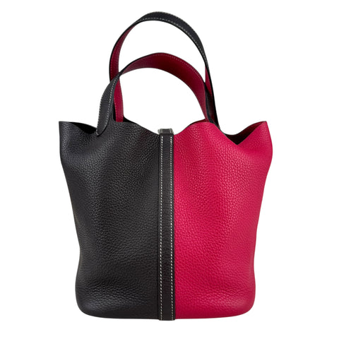 Hermès Picotin 22 Casaque Rouge Sellier and Framboise Clemence Palladium Hardwar