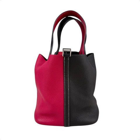 Hermès Picotin 22 Casaque Rouge Sellier and Framboise Clemence Palladium Hardwar