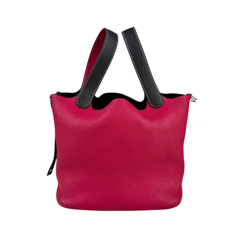 Hermès Picotin 22 Casaque Rouge Sellier and Framboise Clemence Palladium Hardwar