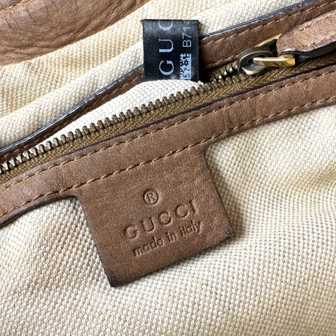 Gucci Beige Canvas GG Running Medium Double G Hobo Bag