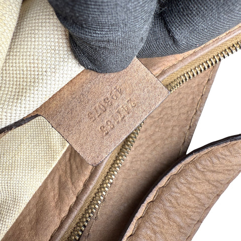 Gucci Beige Canvas GG Running Medium Double G Hobo Bag