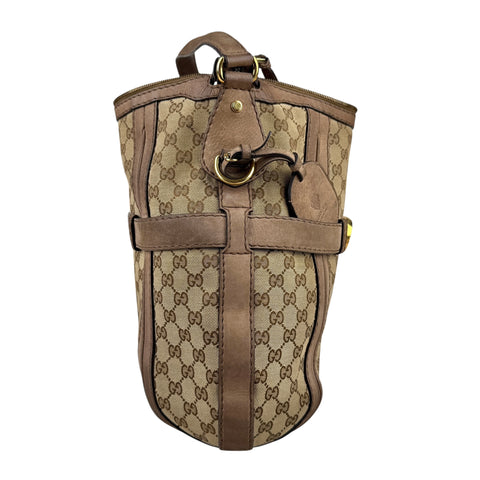 Gucci Beige Canvas GG Running Medium Double G Hobo Bag