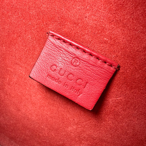 Gucci Dionysus Shoulder Bag Small Beige Red Canvas Suede