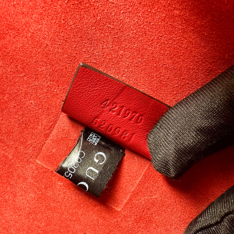 Gucci Dionysus Shoulder Bag Small Beige Red Canvas Suede