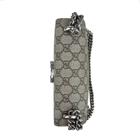 Gucci Dionysus Shoulder Bag Small Beige Red Canvas Suede