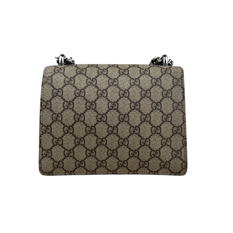 Gucci Dionysus Shoulder Bag Small Beige Red Canvas Suede