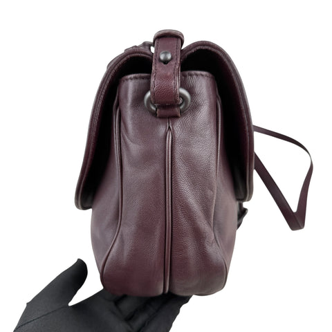 Bottega Veneta Bordeaux Intrecciato Shoulder Bag Dark red