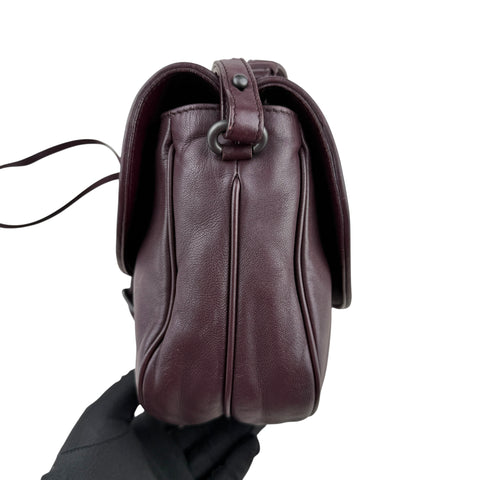 Bottega Veneta Bordeaux Intrecciato Shoulder Bag Dark red
