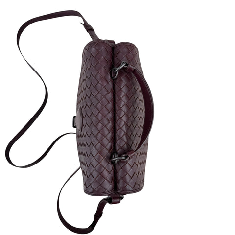 Bottega Veneta Bordeaux Intrecciato Shoulder Bag Dark red