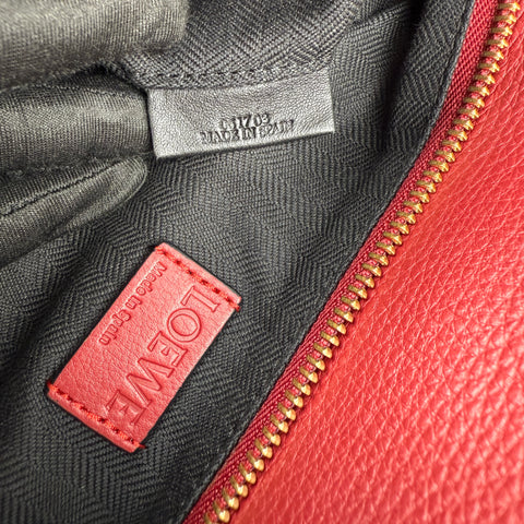 Loewe Puzzle Red Grained Calfskin Leather Medium Bag