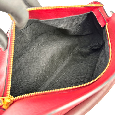 Loewe Puzzle Red Grained Calfskin Leather Medium Bag