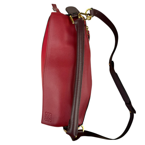 Loewe Puzzle Red Grained Calfskin Leather Medium Bag