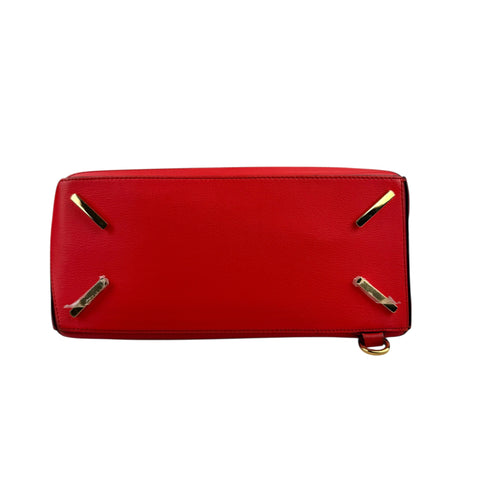 Loewe Puzzle Red Grained Calfskin Leather Medium Bag