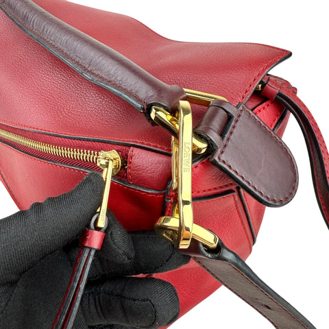 Loewe Puzzle Red Grained Calfskin Leather Medium Bag