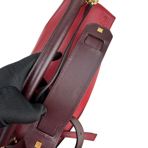 Loewe Puzzle Red Grained Calfskin Leather Medium Bag