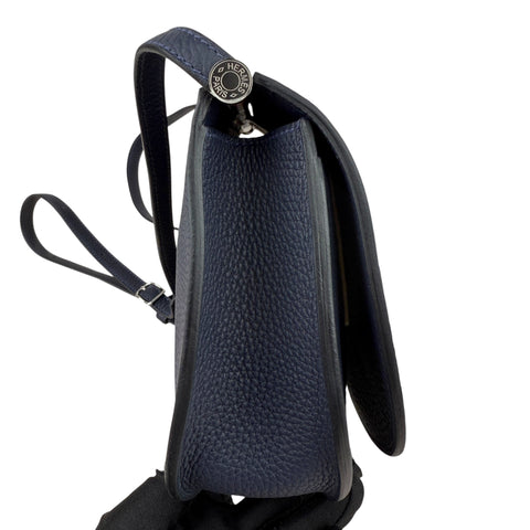 Hermes Blue Taurillon Clemence Leather Saut Hermes 25 PHW