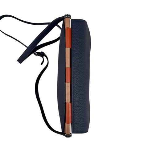 Hermes Blue Taurillon Clemence Leather Saut Hermes 25 PHW