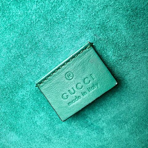Gucci GG Supreme Monogram Willow Hill Embroidered Dionysus Shoulder Bag Emerald