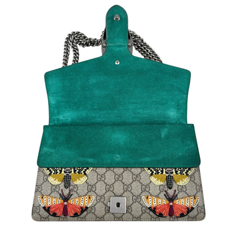 Gucci GG Supreme Monogram Willow Hill Embroidered Dionysus Shoulder Bag Emerald