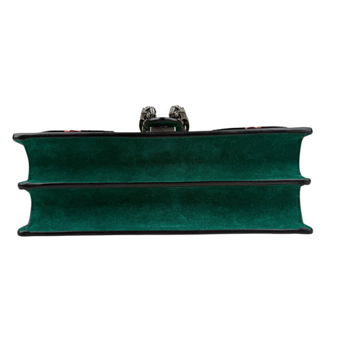 Gucci GG Supreme Monogram Willow Hill Embroidered Dionysus Shoulder Bag Emerald