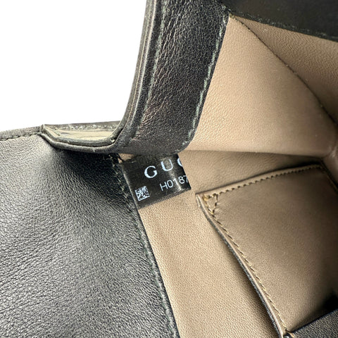 Gucci Black Glossy Leather Interlocking G Shoulder Bag