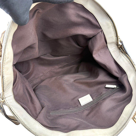Gucci Beige/White GG Canvas Medium Sukey Boston Bag