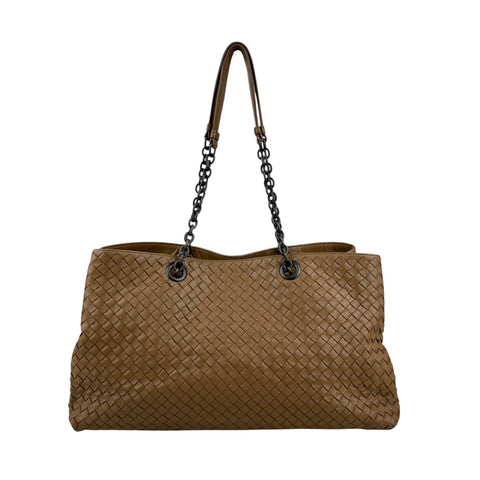 Bottega Veneta Medium Nappa Intrecciato Double Chain Tote