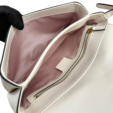 Gucci White Arli Leather Crossbody Bag