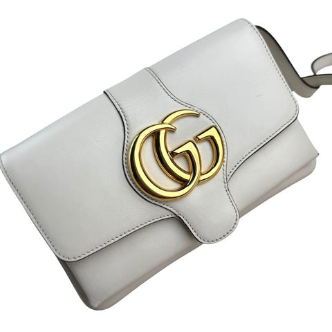 Gucci White Arli Leather Crossbody Bag