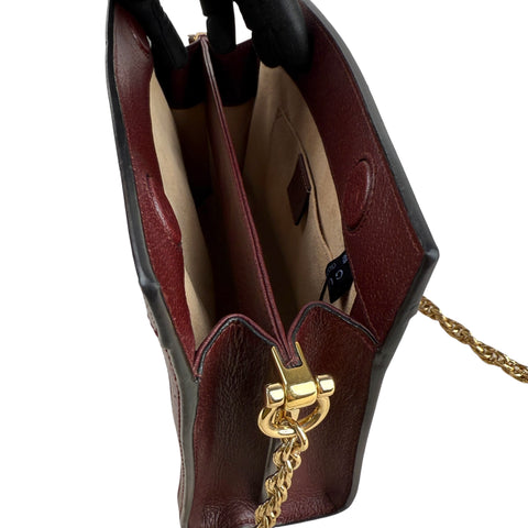 Gucci Ophidia Shoulder Bag Leather Burgundy