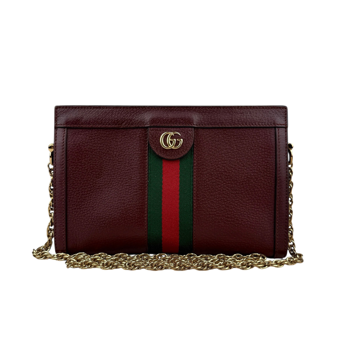 Gucci Ophidia Shoulder Bag Leather Burgundy