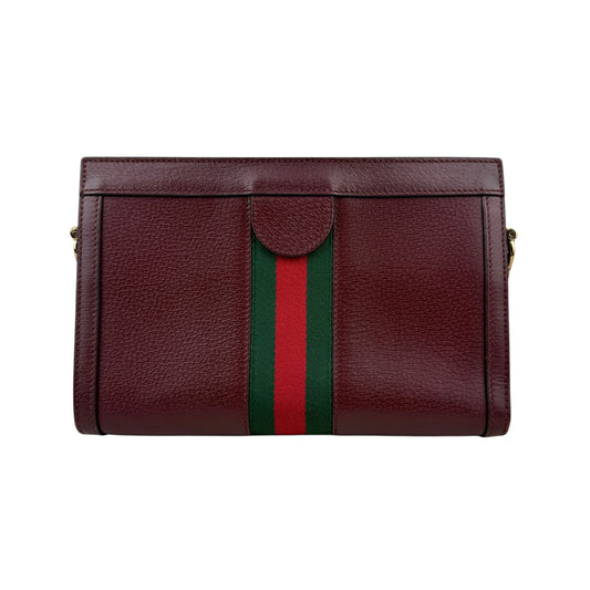 Gucci Ophidia Shoulder Bag Leather Burgundy