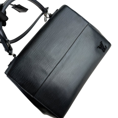 Louis Vuitton Cluny Microfiber Interior Shoulder Bag Black Leather