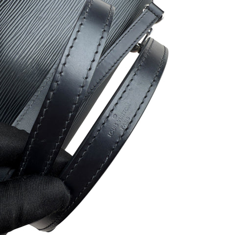 Louis Vuitton Cluny Microfiber Interior Shoulder Bag Black Leather