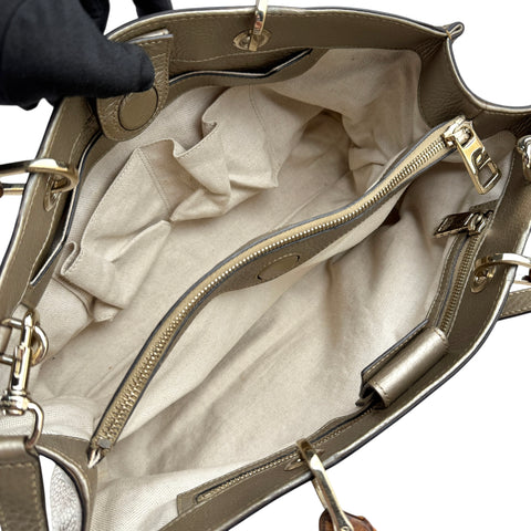 Gucci Preloved Medium Calfskin Bamboo Shopper Satchel