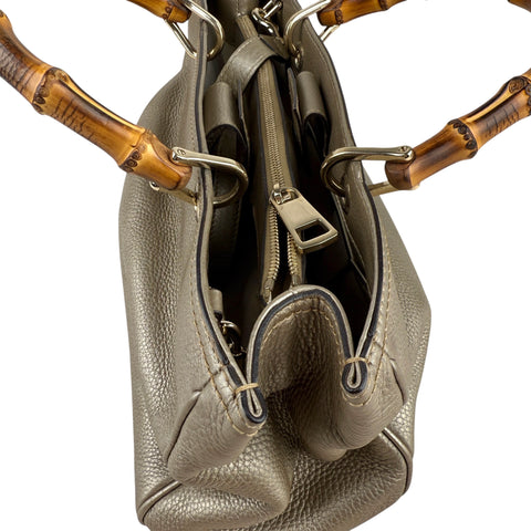 Gucci Preloved Medium Calfskin Bamboo Shopper Satchel